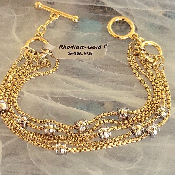 Bracelet Chain Gold Silver Toggle - Picture 7 of 7